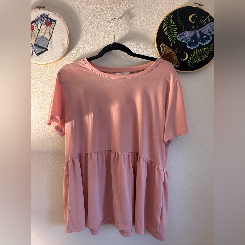 Pink Peplum / Babydoll Women's Top